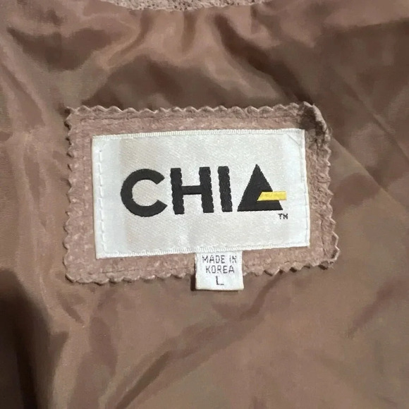 Chia Vintage Womens 80s Leather Suede Jacket Size Large Padded Western Biker - Picture 5 of 9